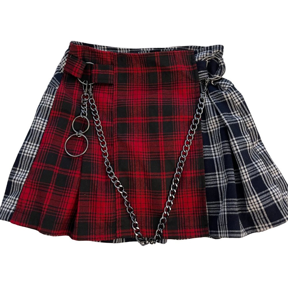LF Mags & Pye Plaid Skirt With Chains Size XS/S